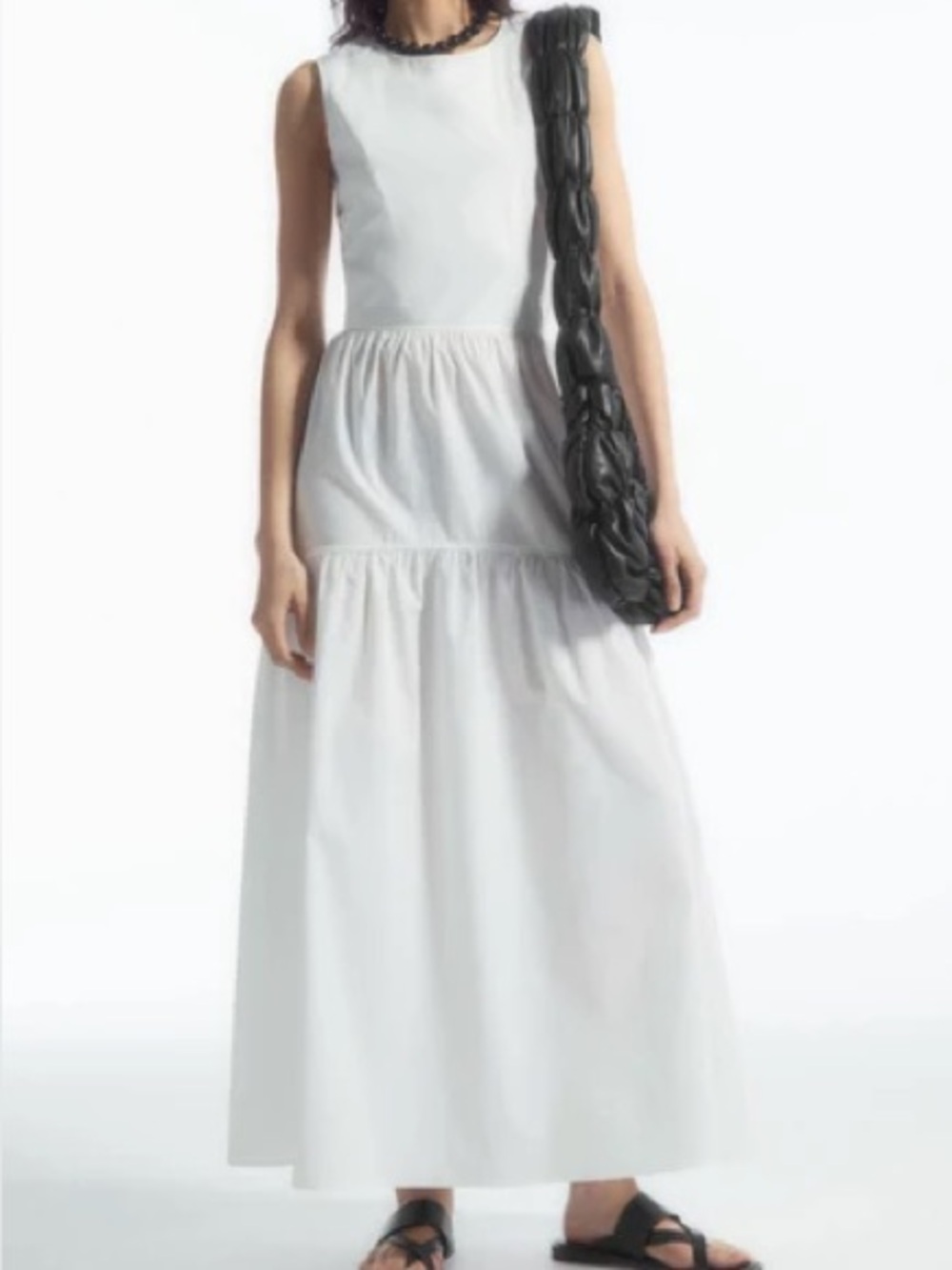 like new COS open-back tiered 100% cotton dress